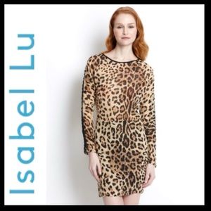 NWOT Isabel Lu Animal Print Sweater Dress